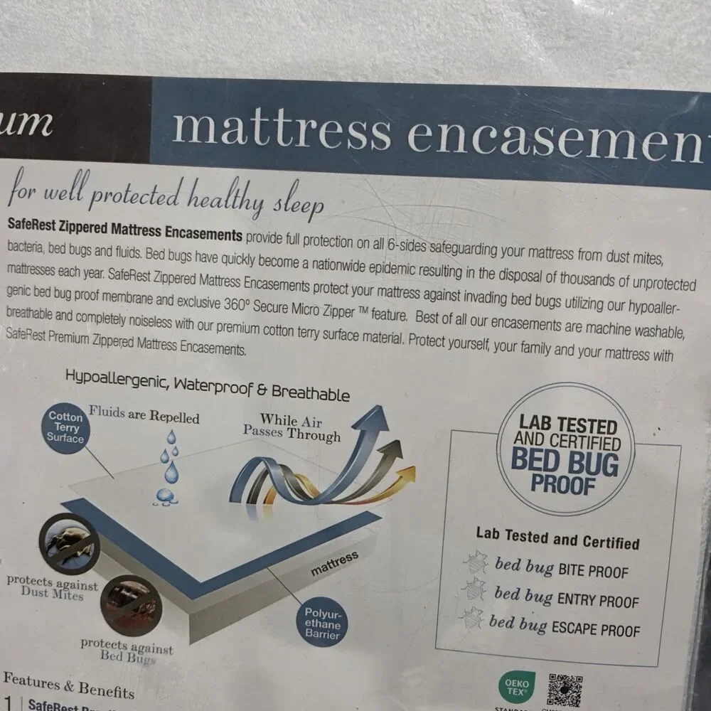 SafeRest Mattress Encasement Protecto California King Waterproof With Zipper